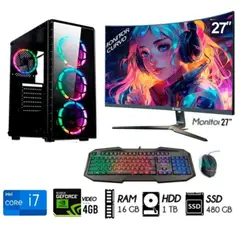 INTEL - Computadora PC  CORE I7 Ram 16GB Disco1TB+ SSD 480GB Video GT  4GB   M27´´