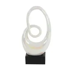 GENERICO - Escultura Abstracta Blanco De Cerámica