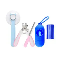 GENERICO - Bolsas Azul + Cortaúñas y limpiador + Cepillo Celeste