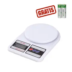 GENERICO - Balanza Digital 10 Kg Blanca Con Pilas Recargables