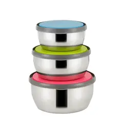 INSPIRA - Juego de 3 Tazones con Tapa Recipiente Contenedor