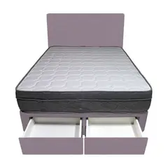 BARAKA HOME - Dormitorio Turin + 2 Cajones 1.5 Plz + Cabecera - Lila