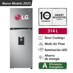 LG - REFRIGERADORA 314L GT31WPP TOP FREEZER DOOR COOLING