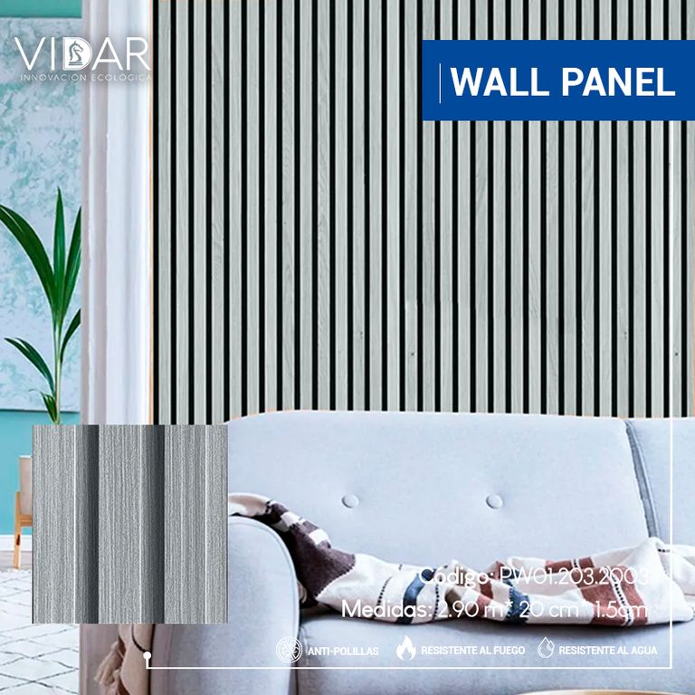 WALL PANEL WPC INTERIOR GREY OLD VENTA POR 5 UNIDADES