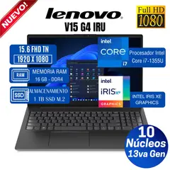 LENOVO - Laptop V15 G4 IRU 15.6" FHD TN, Intel Core i7-1355U, 13va Gen, Ram 16GB, SSD 1 TB, Free Dos
