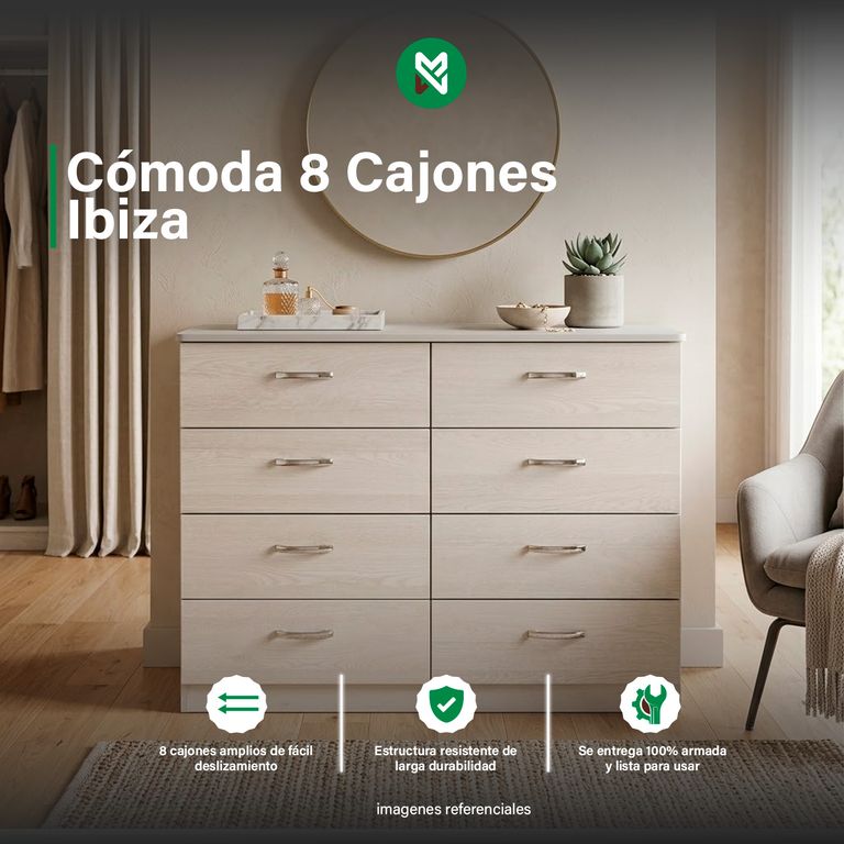 Cómoda 8 Cajones Ibiza- Armado