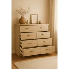 MUEBLES MACRUMO - Cómoda 8 Cajones Arena- Armado