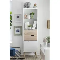 TU MESITA - Estante Vintage Ivana BlancoOak 171 cm