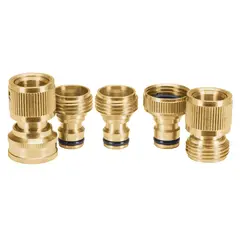 TRUPER - Juego de 5 conectores 3/4" rápidos de latón sistema click