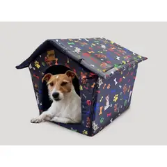 PRETTYPETS - CAMA ARMABLE PARA MASCOTA COLOR AZUL MARINO TALLA L