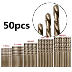 GENERICO - Set 50 Brocas de Cobalto 1mm - 3mm - para acero inoxidable