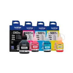 Brother - Pack Juego de Tintas Brother BT-5001 colores BTD-60BK negro Original