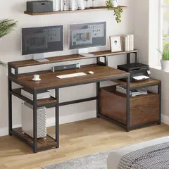 GENERICO - Escritorio Archivador Gamer Battle Caramelo Coricha Home