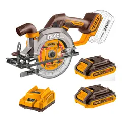 INGCO - Sierra circular 20v 140 mm Brushless + 2 baterias y cargador Ingco