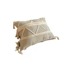 GENERICO - Funda Rectangular Plomo Plata Boho Diseño Geometrico 35x55 Cm