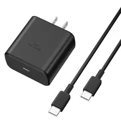 SAMSUNG - Cargador Carga Rápida 45W + Cable USB-C PD Original - Negro