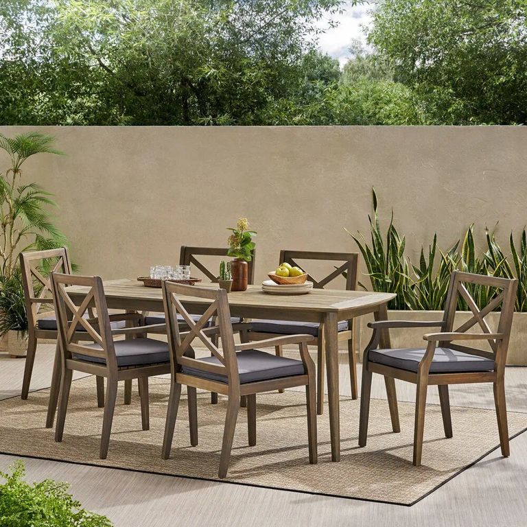 Juego de Comedor 6 Sillas Terraza Mirna Gris