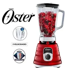OSTER - LICUADORA 1.25LT 3 VELOCIDADES COLOR ROJO MOD BLST4126R