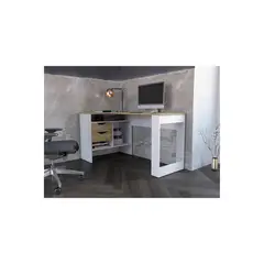 TU MESITA - Escritorio Mesa de trabajo 2 cajones Tesla color BlancoMacadamia