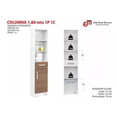 TU MESITA - Gabinete de cocina alto Valeria color BlancoMarrón