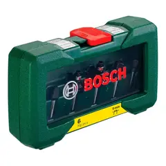 BOSCH - Set 6 fresas vástago para madera bosch 1/4" hm