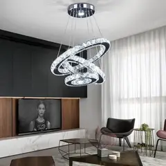 GENERICO - Lámpara de techo colgante de cristal LED incluye control remoto