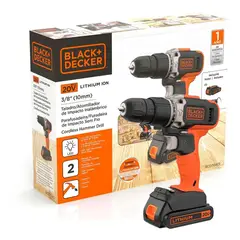 Black+Decker - Taladro Percutor  3/8" Black & Decker BCD704C1 20V Litio