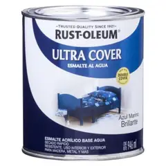 RUST OLEUM - Pintura Ultra Cover Brochable al Agua AzuL Marino 946ml
