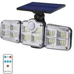 GENERICO - Lampara Reflector con Panel Solar Sensor de Movimiento