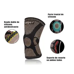 GENERICO - Rodillera Elastico Hilo Cobre con Varillas Talla L