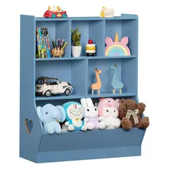 GENERICO - Librero Juguetero Mueble Infantil Edurne 3 Niveles Color Azul - Gaudi