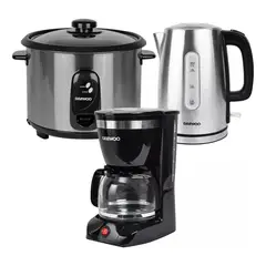 DAEWOO - Olla Arrocera 1.8L + Hervidor 1.7L + Cafetera 1.25L