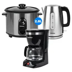 DAEWOO - Olla Arrocera 2.8L + Hervidor 1.7L + Cafetera 1.25L