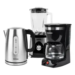 DAEWOO - Licuadora 1.5 L + Hervidor 1.7 L + Cafetera 1.25 L 12 Tazas