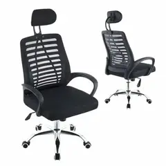 GENERICO - Silla de Oficina Ejecutiva Negro Ergonómica Giratoria C-253