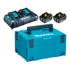 MAKITA - Set 2 Baterías Makita 18V LXT  6.0Ah BL1860B + Cargador Doble