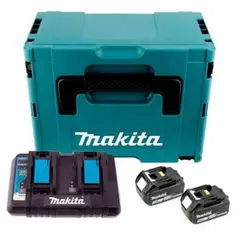 MAKITA - Set 2 Baterías 18V LXT 5.0Ah + Cargador Doble MakPac