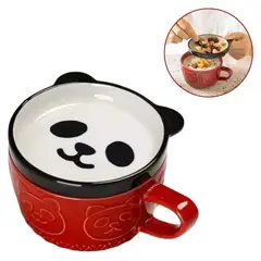 ELMEJORPRECIO - Juego De Taza Con Plato Diseño De Animales Kawai Panda