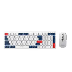 HAVIT - Kit Teclado Y Mouse Inalambrico KB830WB blancoazul