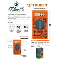 TRUPER - Multímetro Digital Multitester 1000v
