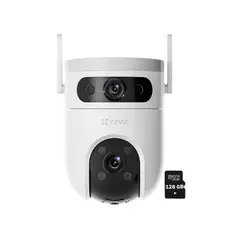 EZVIZ - Cámara WiFi H9C 5MP + 5MP Lente Dual Exterior 360° + SD 128GB