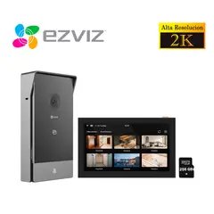 Ezviz - Videoportero Inteligente Ezviz HP7 2K 3MP WiFi Visión Nocturna y Control desde App SD 256GB