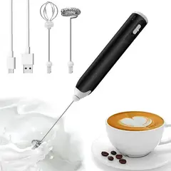 GENERICO - Batidora espumador negro portatil para leche cafe foam milk