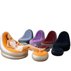 GENERICO - Sillón Inflable sofa puff con Posapies Guinda
