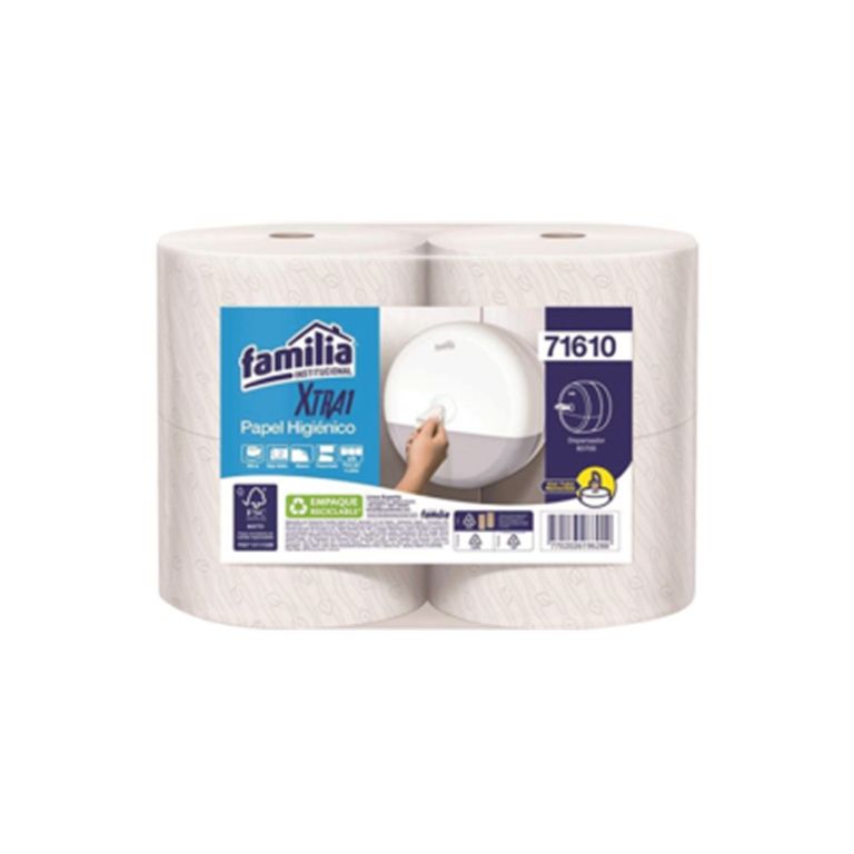 Papel Higienico Xtra1 Flujo Central Blanco Familia Tork
