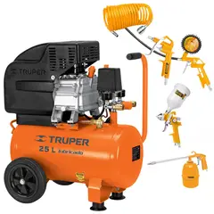TRUPER - Combo compresora 25 litros + Accesorios Ingco