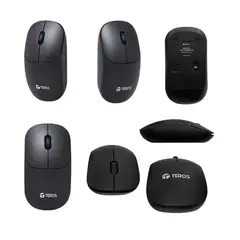 TEROS - Mouse Optico inalambrico TE-1217S Negro 1000 dpi receptor USB