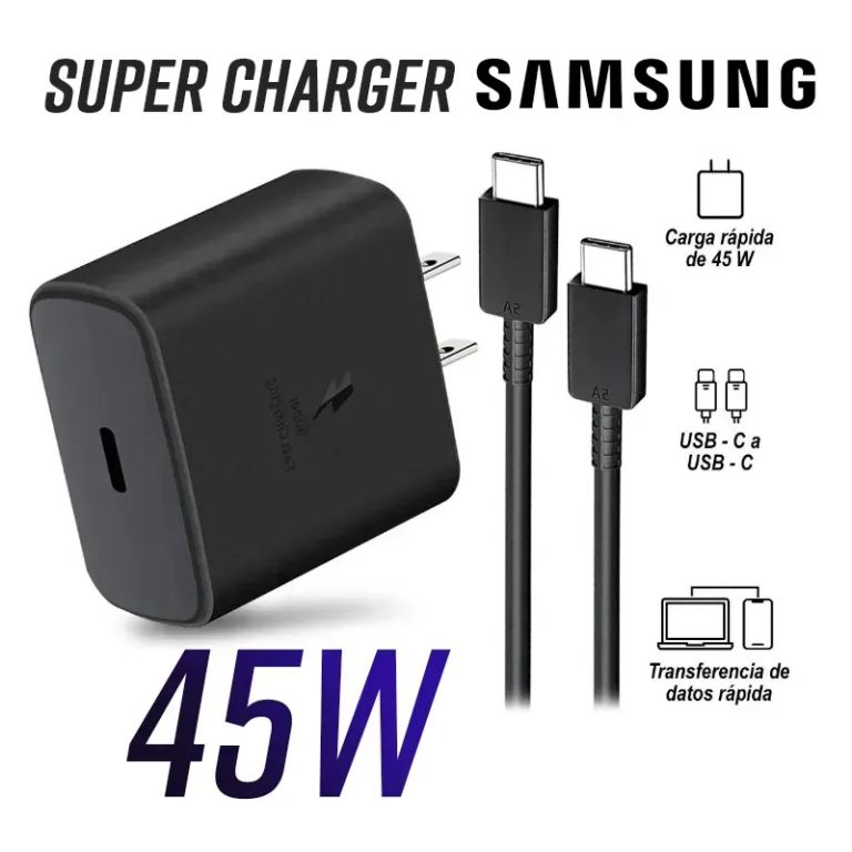 Cargador compatible para samsung 45w carga rapida s20 note 20 s21