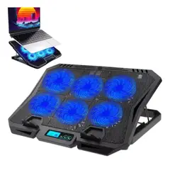 SEISA - Cooler Ventilador para Laptop y Notebook - Soporte Base 6 Ventilador