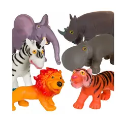 GENERICO - Animales De Goma Suaves Y Grandes Pack De La Selva x 6